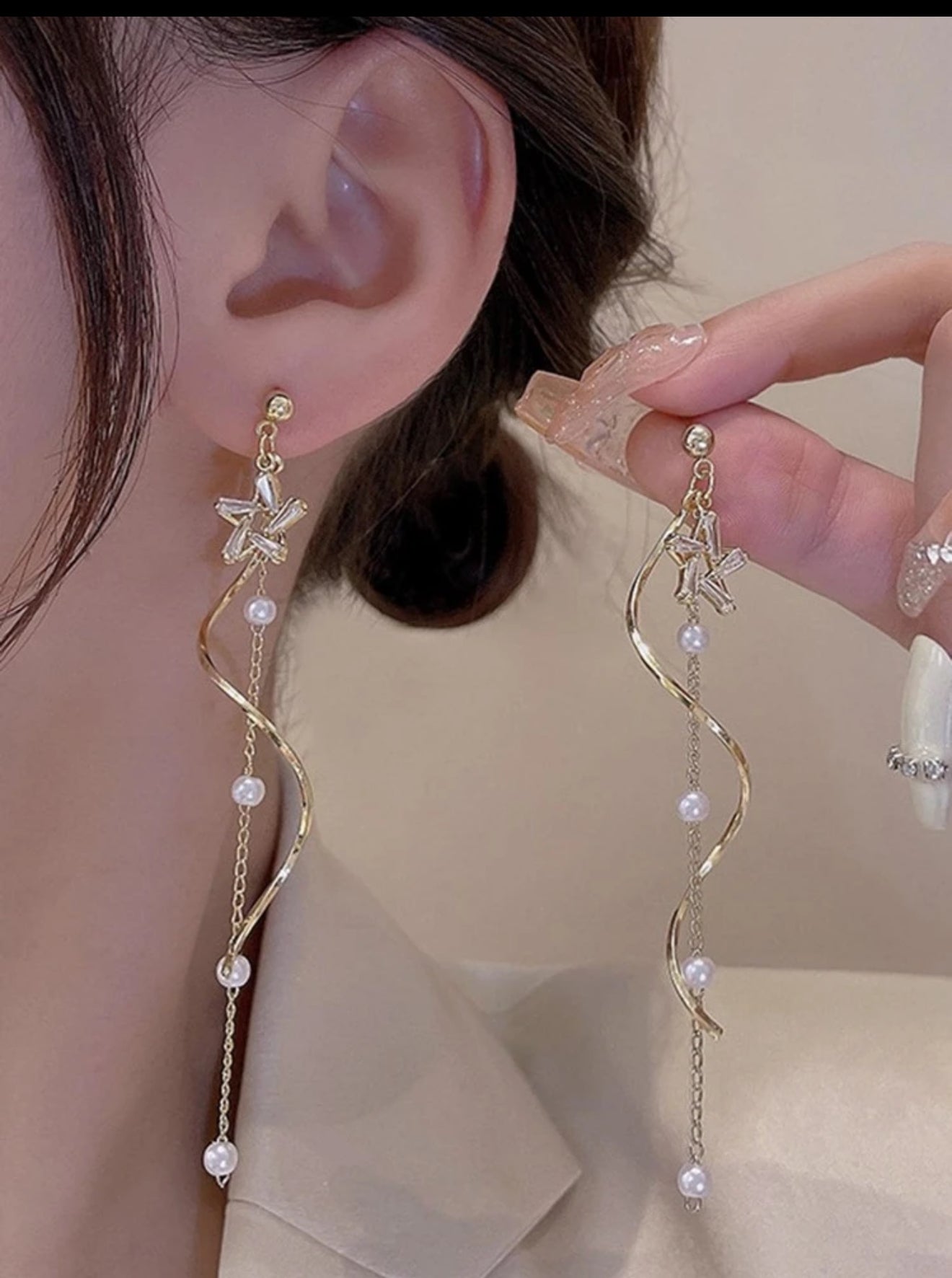 Gold Flower drop Earrings