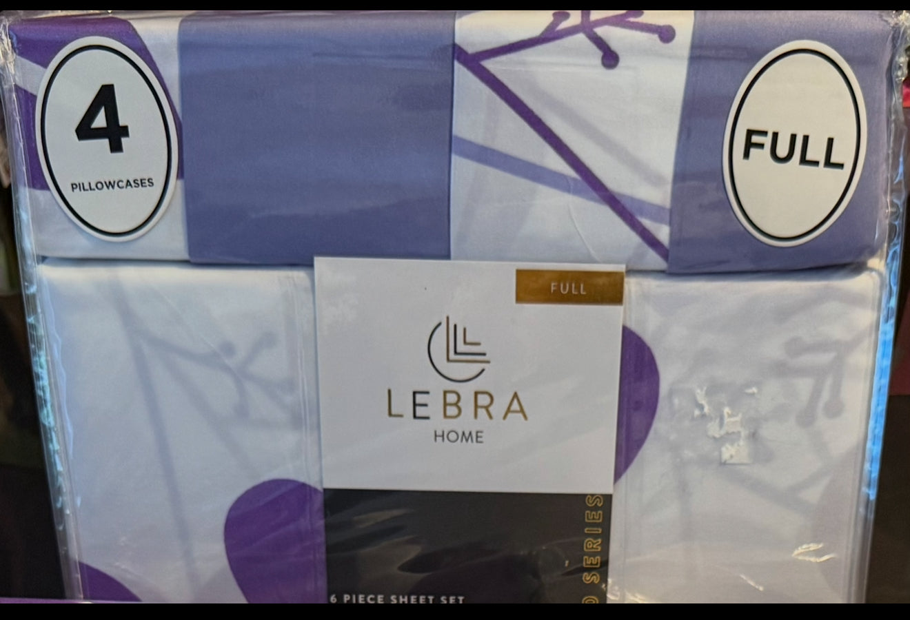 Full Sheet Set Purple and White 4PCS