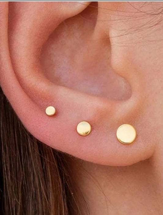 Gold 3pcs Stainless Steel Stud Earrings