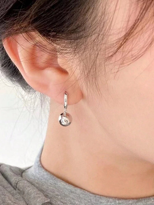 Silver Ball drop Earring
