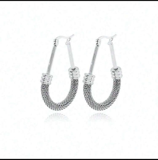 Silver Rope Twist Earring