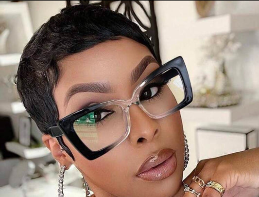 Blue Lens Glasses (Black & Clear)