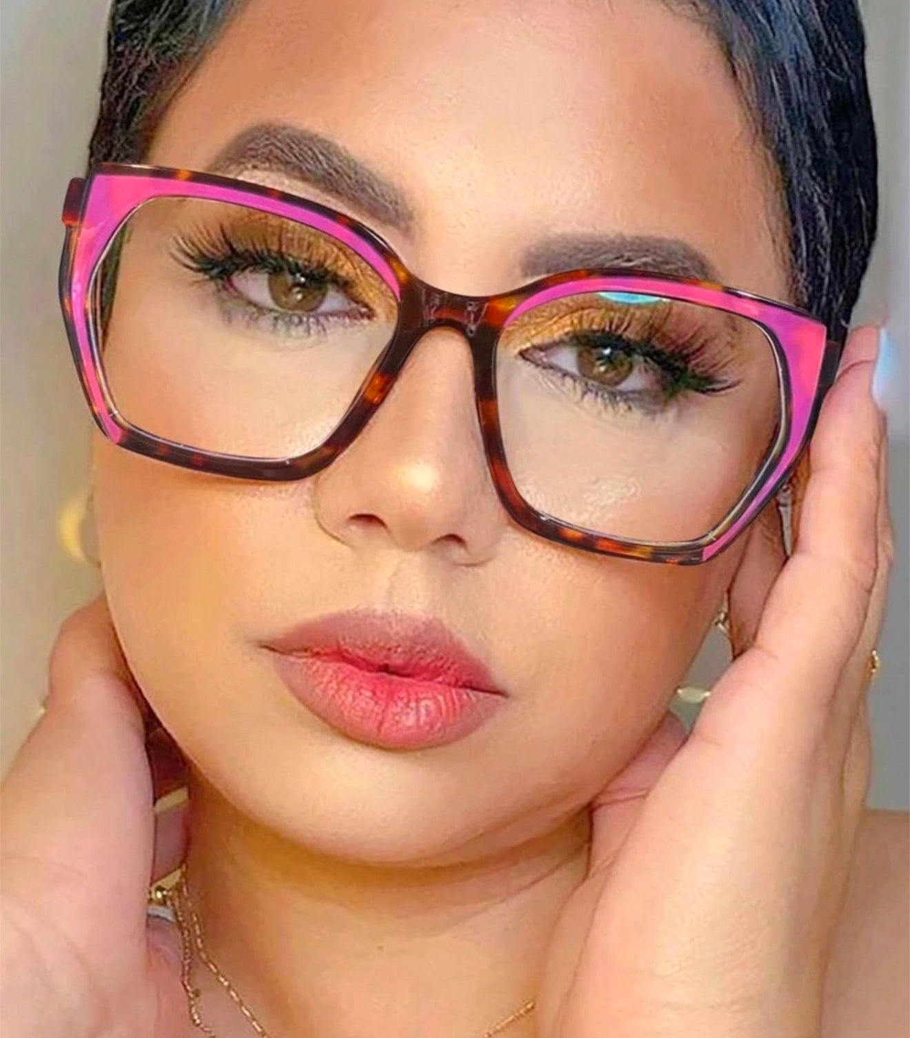 Blue Lens Glasses ( Pink)